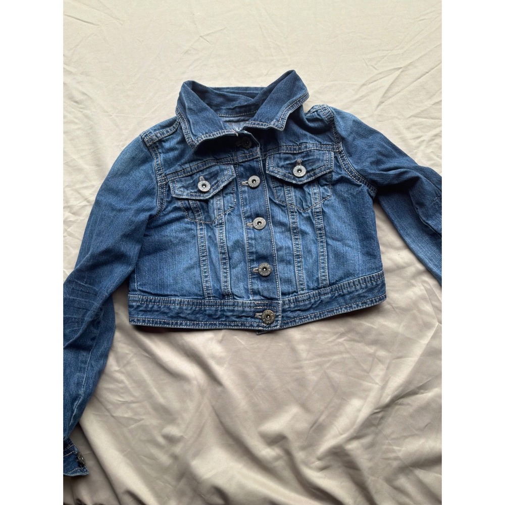Y2K Girls Mudd Denim Trucker Jacket 7/8 Medium Wash Blue